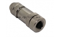 M12 Industry sensor 4pin female assembly connector with shield