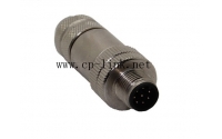 M12 industry sensor 8 pin male connector waterproof with shield