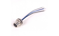 M12 A coding 5 pin female front panel mount connector