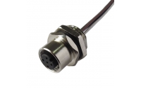 M12 A coding 5 pin female rear mount (M16) connector