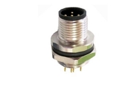 M12 rear panel mount insert PCB male connector