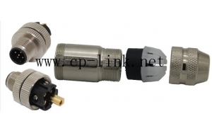  M12 5pin male assembly connector shieldable screw connection