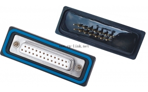 D-Sub female waterproof connector,panel mount, straight PCB,front mount