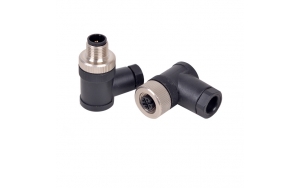 M12 A coding 4 pin right angle male assembly connector