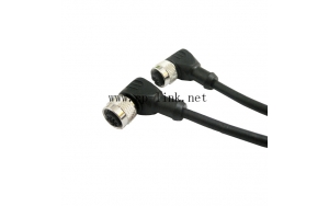 Vibration sensor cable m12 waterproof  3,4,5,8,12 pin available 90 degree angle