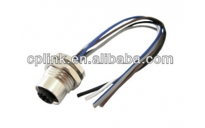 IP67 front panel pcb m12 sensor connector 5 pin female