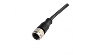 M12 8 pin female molded cable screw version