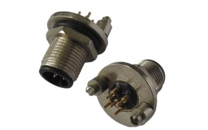 M12 A coding 5 pin male panel PCB connector with ground