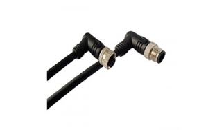 M12 5 pin male to female right angle connector cable