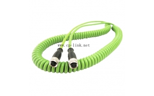 M8 4 pin female spring cable